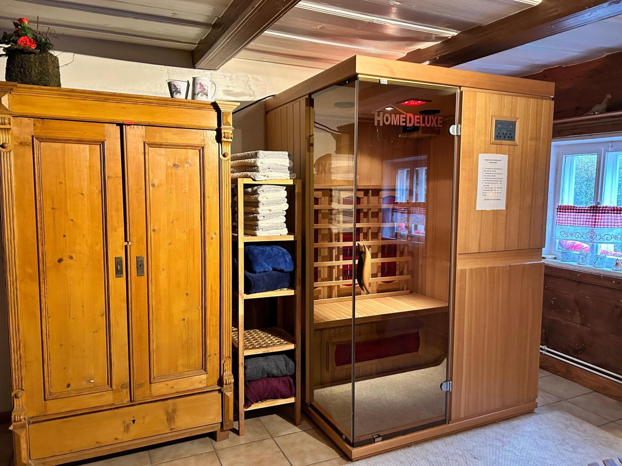 Rustikales Studio-Apartment Blockstube Im Haus Selma Großschönau Buitenkant foto